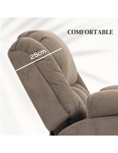 HOMCOM Riser Recliner Armchair with 8 Vibration Massage and Lumbar Heater, Wide Seat, USB Port, Light Brown
