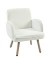 HOMCOM Lounge Chair Velvet Upholstered Armchair with Spring Cushion for Living Room Bedroom Cream White