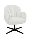 HOMCOM Swivel Accent Chair, Shell-Shaped Armchair with Spring Cushion, Metal Base, Cream White