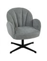 HOMCOM Swivel Accent Chair, Shell-Shaped Armchair with Spring Cushion, Metal Base, Grey