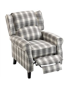 HOMCOM 160° Reclining Armchair, with Footrest - Grey and White