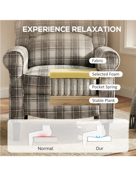 HOMCOM 160° Reclining Armchair, with Footrest - Grey and White - pic 190358 | FastDaddyshop