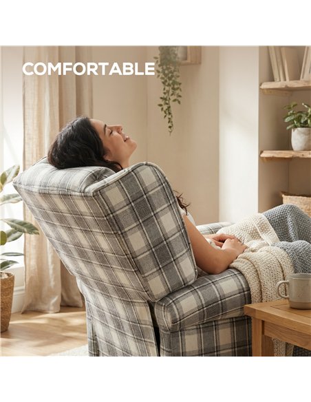 HOMCOM 160° Reclining Armchair, with Footrest - Grey and White - pic 190359 | FastDaddyshop