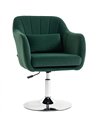 HOMCOM Retro Velvet Swivel Tub Chair with Steel Frame, Cushion Seat, Dark Green