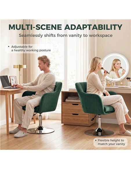 HOMCOM Retro Velvet Swivel Tub Chair with Steel Frame, Cushion Seat, Dark Green - pic 190368 | FastDaddyshop