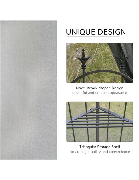 Outsunny 3x3M Garden Gazebo 2 Top Tent with Mesh Curtain, Grey - pic 19037 | FastDaddyshop