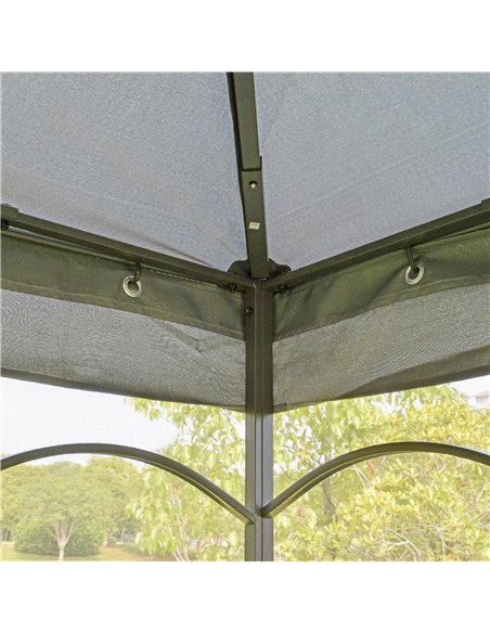 Outsunny 3x3M Garden Gazebo 2 Top Tent with Mesh Curtain, Grey - pic 19038 | FastDaddyshop