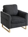 HOMCOM Accent Chair with Pocket Spring, Modern Industrial Armchair with Metal Legs for Livingroom Dark Grey