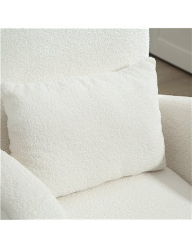 HOMCOM Teddy Fleece Accent Chair - Cream White