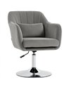 HOMCOM Retro Velvet Swivel Tub Chair with Steel Frame, Cushion Seat, Grey