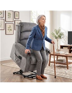 HOMCOM Power Lift Recliner with Vibration Massage and Heat, Lift Chair for Tall with Wood Grip, Pocket Spring, Light Grey 2