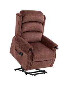 HOMCOM Power Lift Recliner with Vibration Massage and Heat, Lift Chair for Tall with Wood Grip, Pocket Spring, Brown