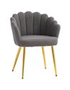 HOMCOM Lounge Chair Petal-Back Armchair Metal Metal Legs for Living Room Bedroom, Grey