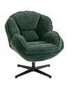 HOMCOM Modern Wingback Accent Chair, Velvet Armchair with Four-Star Base, S-Springs, Swivel, Dark Green