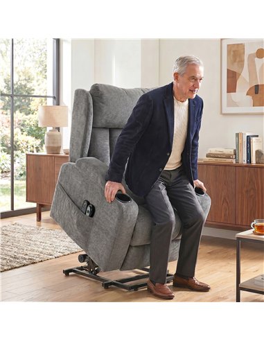HOMCOM Power Lift Recliner Chair with Vibration Massage and Heat, Chenille Riser and Recliner Armchair for Elderly, Grey