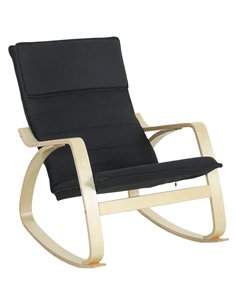 HOMCOM Lounge Chair, Comfortable Relax Rocking Chair with Headrest, 67W x 92D x 89H cm, Black