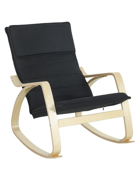 HOMCOM Lounge Chair, Comfortable Relax Rocking Chair with Headrest, 67W x 92D x 89H cm, Black - pic 190615 | FastDaddyshop