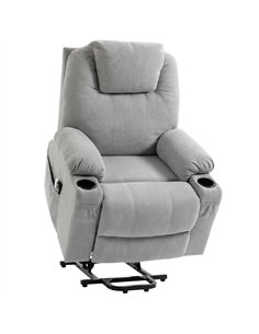 HOMCOM Power Lift Recliner Chair with Pocket Spring, Electric Lift Chair with Wide Backrest, Light Grey
