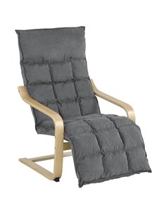 HOMCOM Modern Accent Chair, Leisure Lounge Chair Armchair with Footrest, Plush Cushion, Curved Legs and Arms, Grey