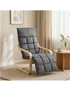 HOMCOM Modern Accent Chair, Leisure Lounge Chair Armchair with Footrest, Plush Cushion, Curved Legs and Arms, Grey 2