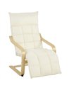 HOMCOM Modern Accent Chair, Leisure Lounge Chair Armchair with Footrest, Plush Cushion, Curved Legs and Arms, Cream White