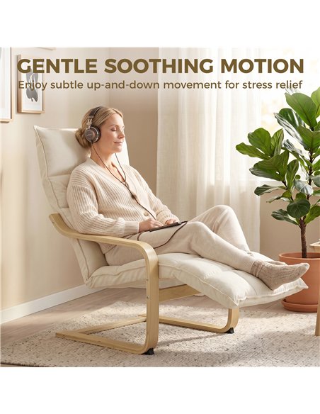 HOMCOM Modern Accent Chair, Leisure Lounge Chair Armchair with Footrest, Plush Cushion, Curved Legs and Arms, Cream White - pic 190657 | FastDaddyshop