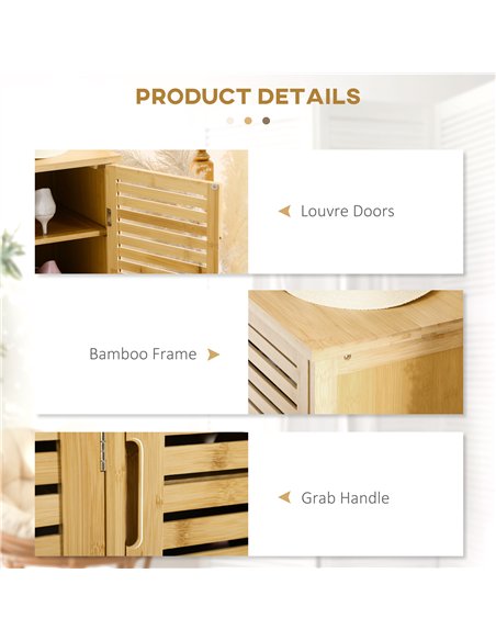 HOMCOM Rustic Shoe Cabinet, 3 Door Shoe Storage Cabinet with 8 Shelves, Natural Wood Finish - pic 190665 | FastDaddyshop