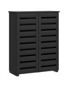 HOMCOM Narrow Shoe Cabinet for Entryway, 5-Tier Slim Shoe Storage Cabinet with 2 Slatted Doors and Adjustable Shelves