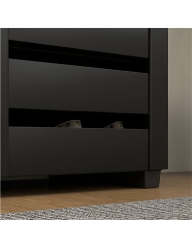 HOMCOM Narrow Shoe Cabinet for Entryway, 5-Tier Slim Shoe Storage Cabinet with 2 Slatted Doors and Adjustable Shelves