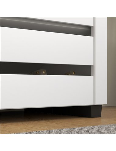 HOMCOM Narrow Shoe Cabinet for Entryway, 5-Tier Slim Shoe Storage Cabinet with 2 Slatted Doors and Adjustable Shelves