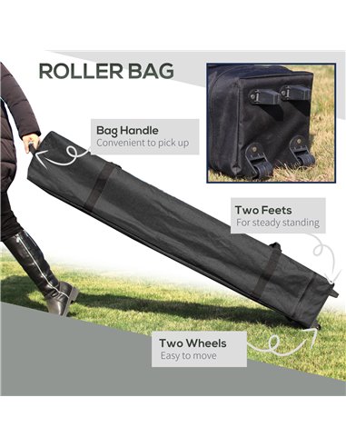 Outsunny 3x3M Pop Up Gazebo, with Carry Bag and 4 Leg Weight Bags, Dark Grey