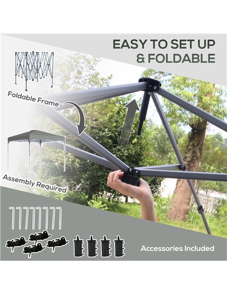 Outsunny 3x3M Pop Up Gazebo, with Carry Bag and 4 Leg Weight Bags, Dark Grey - pic 19073 | FastDaddyshop