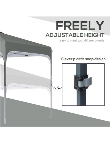 Outsunny 3x3M Pop Up Gazebo, with Carry Bag and 4 Leg Weight Bags, Dark Grey