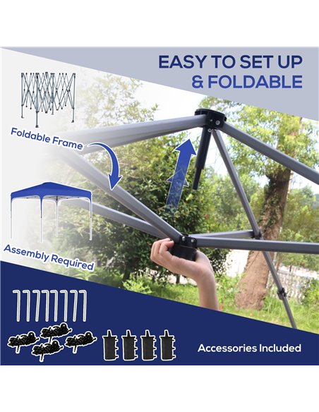 Outsunny 3x3M Pop Up Gazebo, with Carry Bag and 4 Leg Weight Bags, Blue - pic 19082 | FastDaddyshop