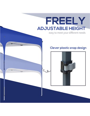 Outsunny 3x3M Pop Up Gazebo, with Carry Bag and 4 Leg Weight Bags, Blue