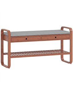 HOMCOM Shoe Bench with 2 Drawers Cushioned Seat Shoe Storage Bench for Hallway 105 cm Dark Brown and Grey