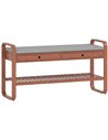 HOMCOM Shoe Bench with 2 Drawers Cushioned Seat Shoe Storage Bench for Hallway 105 cm Dark Brown and Grey