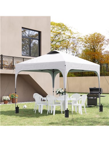 Outsunny 3x3M Pop Up Gazebo, with Carry Bag and 4 Leg Weight Bags, White