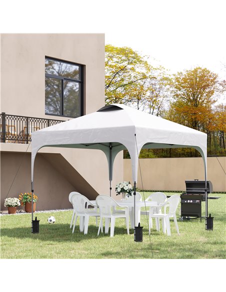 Outsunny 3x3M Pop Up Gazebo, with Carry Bag and 4 Leg Weight Bags, White - pic 19088 | FastDaddyshop