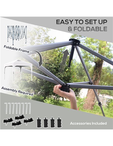 Outsunny 3x3M Pop Up Gazebo, with Carry Bag and 4 Leg Weight Bags, White - pic 19091 | FastDaddyshop