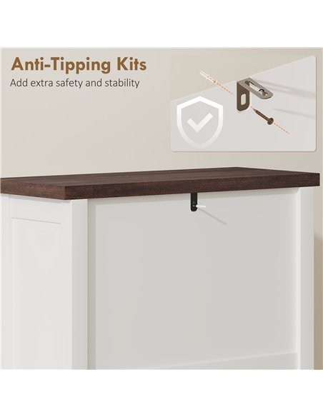 HOMCOM Shoe Cabinet with 2 Flip Drawers, Farmhouse Narrow Shoe Storage Cabinet with Adjustable Shelves, White - pic 190911 | FastDaddyshop