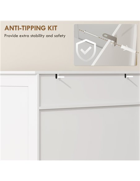 HOMCOM Shoe Cabinet with Louvered Doors, Modern Shoe Storage Cabinet with Drawer and Adjustable Shelves, White - pic 190927 | FastDaddyshop