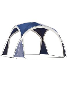 Outsunny 3.5 x 3.5M Gazebo Outdoor Marquee Tent Garden Sun Shelter Patio Spire Arc Pavilion Camp Sun Shade Blue and Grey