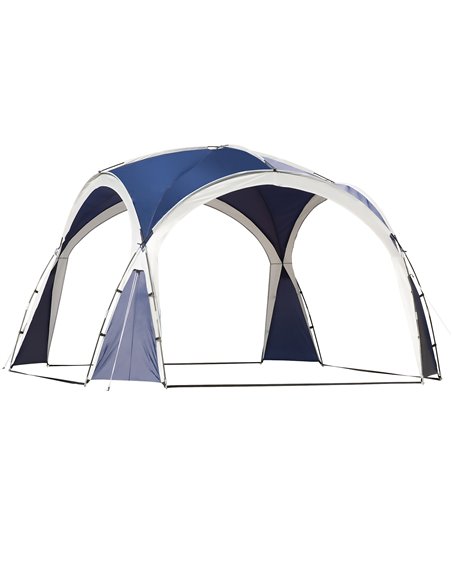Outsunny 3.5 x 3.5M Gazebo Outdoor Marquee Tent Garden Sun Shelter Patio Spire Arc Pavilion Camp Sun Shade Blue and Grey - pic 19096 | FastDaddyshop