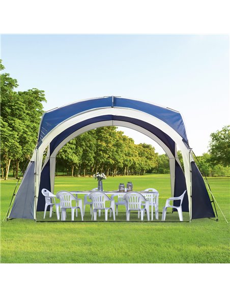 Outsunny 3.5 x 3.5M Gazebo Outdoor Marquee Tent Garden Sun Shelter Patio Spire Arc Pavilion Camp Sun Shade Blue and Grey - pic 19097 | FastDaddyshop