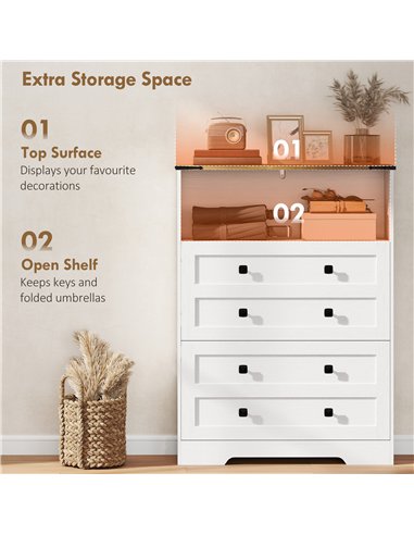 HOMCOM Shoe Cabinet with 2 Flip Drawers, Narrow Shoe Storage Cabinet, White
