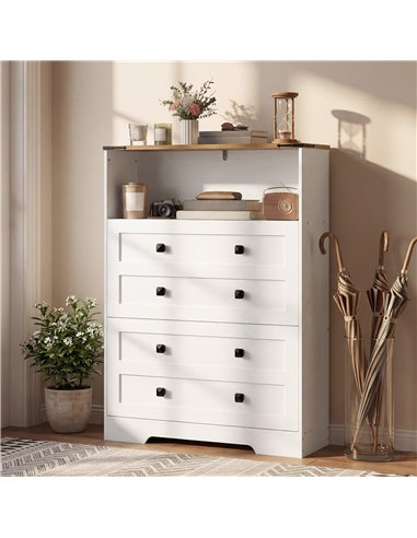 HOMCOM Shoe Cabinet with 2 Flip Drawers, Narrow Shoe Storage Cabinet, White