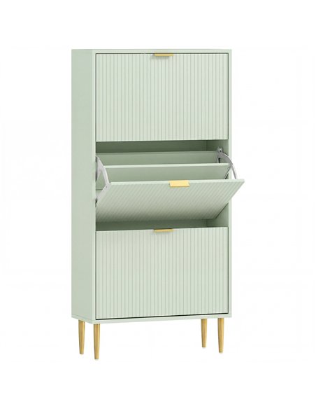 HOMCOM Elegant Three-Drawer Shoe Cabinet - Light Green - pic 191020 | FastDaddyshop
