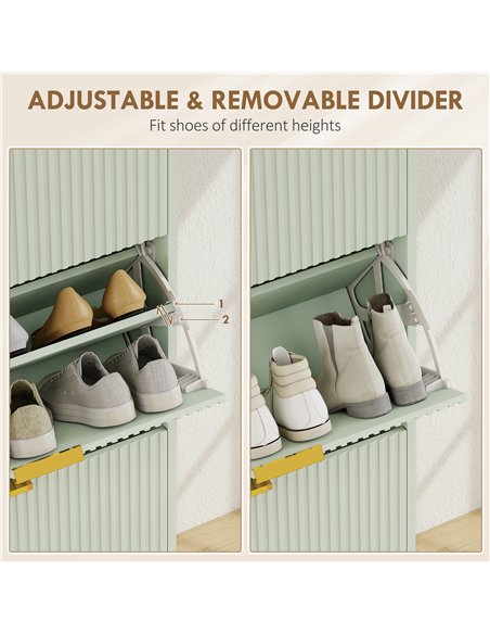HOMCOM Elegant Three-Drawer Shoe Cabinet - Light Green - pic 191025 | FastDaddyshop
