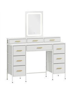 HOMCOM Multi-Storage Elegant Dressing Table, with LED Mirror - White